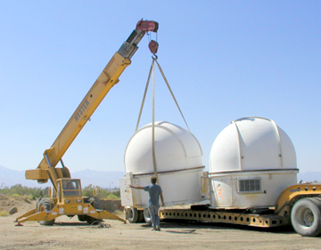 Moving the domes into place