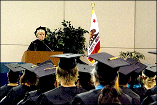 Dr. Mary Retter addresses the graduates.