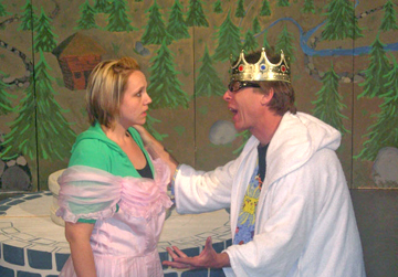 Cerro Coso Community College Theatre Department to present The Brothers Grimm Spectaculathon on May 2 and May 3 at 7:00 p.m. and on May 4 at 2:00 p.m.  Pictured here is Savanah Liszka playing the Princess and Jim Morford playing the King.