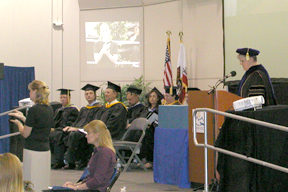 Dr. Mary Retterer addresses the graduates